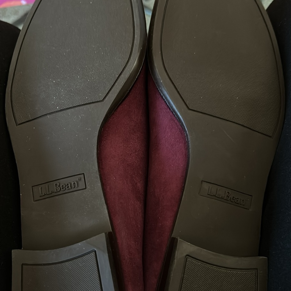 LL Bean Suede Moccasin Loafer Flats Port Color size 8.5 NIB - Picture 8 of 11
